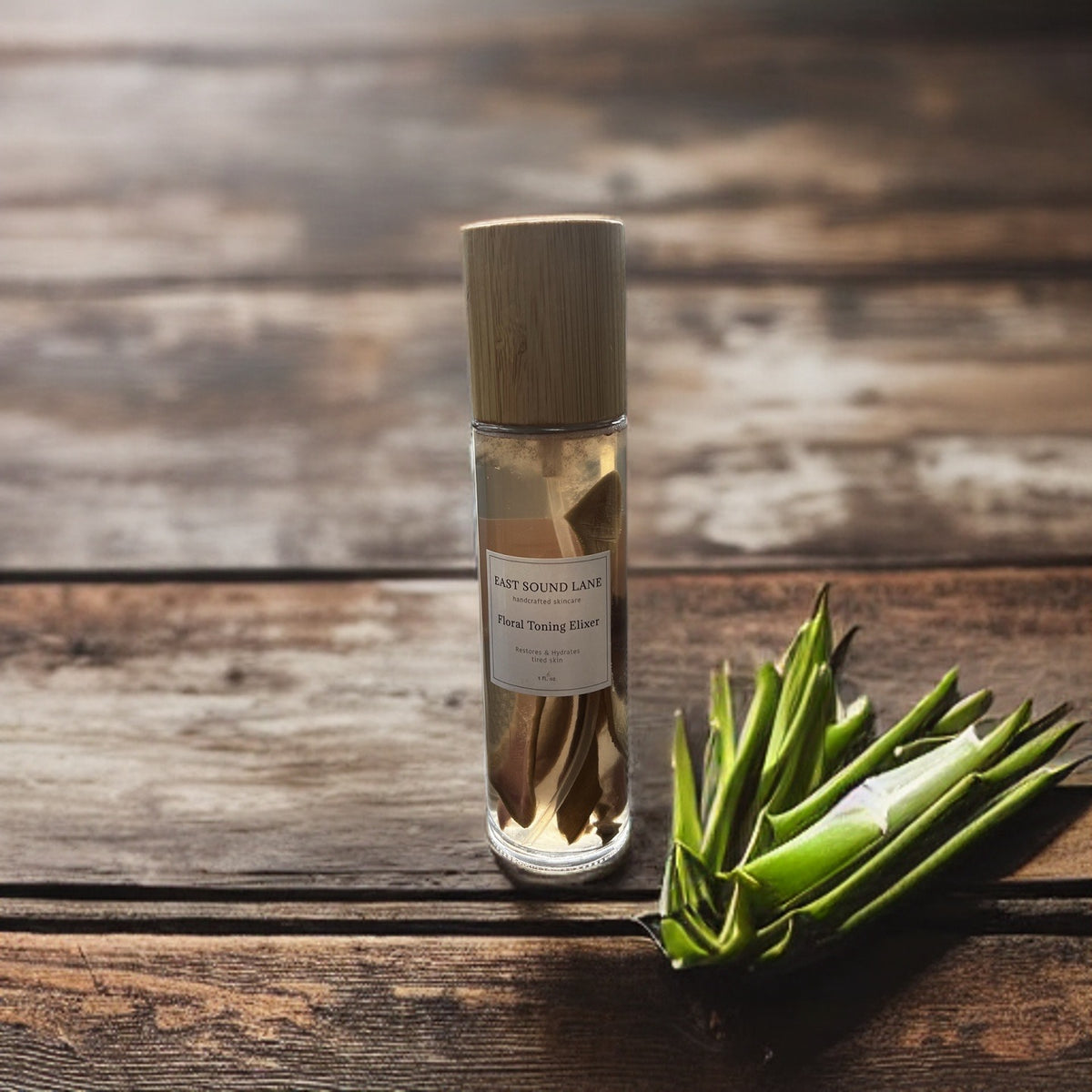 Floral Toning Elixir with Wild White Rose Hydrosol & Aloe Vera Leaves