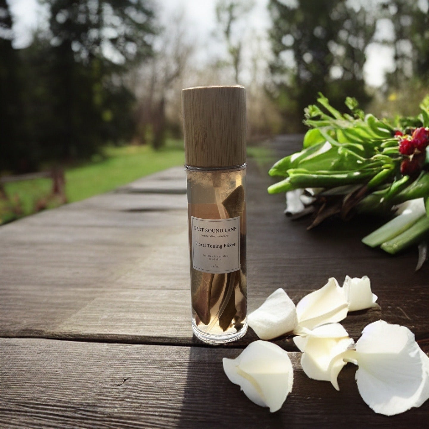 Floral Toning Elixir with Wild White Rose Hydrosol & Aloe Vera Leaves